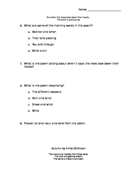 Poetry Test by Kristin B | Teachers Pay Teachers