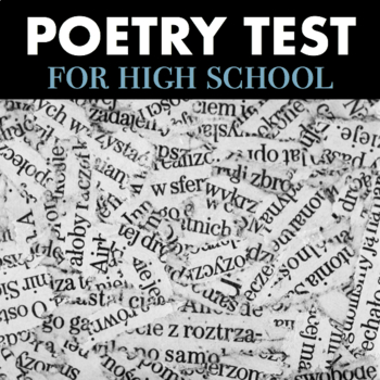 Preview of Poetry Test — High School Assessment & Answer Key (Includes Editable Copy)