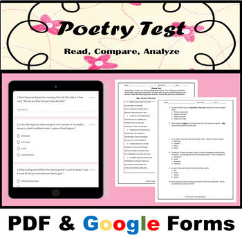 Poetry Test Passages By Custom Teaching Solutions Tpt