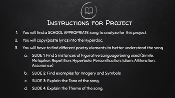 Preview of Poetry Through Music Hyperdoc