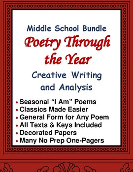 Preview of Poetry Through the Year Bundle Seasonal I Am Poems Classics and More