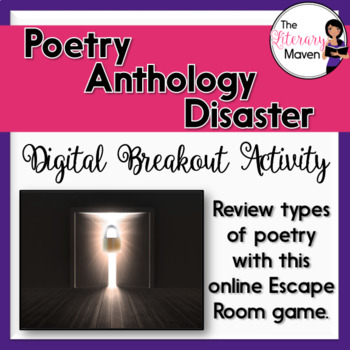 Preview of Poetry Types Digital Breakout Activity - Poetry Anthology Disaster