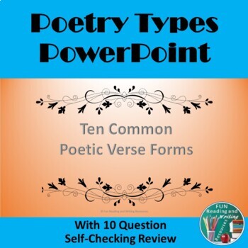 Preview of Poetry Types PowerPoint and Easel Assessment