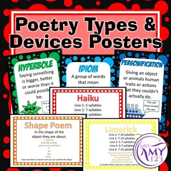 Preview of Poetry Types and Devices Posters