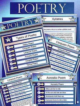 Preview of Poetry - Types of Poetry  Smartboard File18 Slides