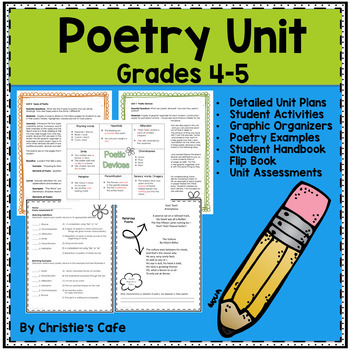 Poetry Unit by Christie's Cafe | Teachers Pay Teachers