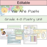Poetry Unit, Editable: We Are Poets Gr 4-8
