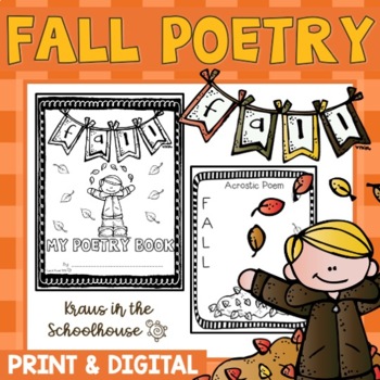 Preview of Poetry Unit Fall Season | Easel Activity Distance Learning