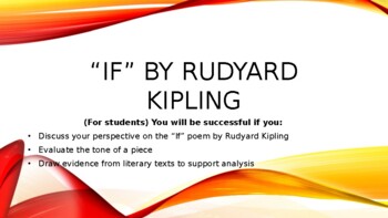 Preview of Poetry Unit Lesson Plan 1 PPt: "If" by Rudyard Kipling