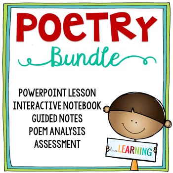 Preview of Poetry Unit: PowerPoint Lesson, Interactive Notebook, Analysis Sheets, and More!
