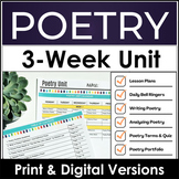 Poetry Unit Plan - 3 Weeks Writing & Analysis With PDF, GO