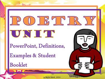 Preview of Poetry Unit PowerPoint with Student Booklet