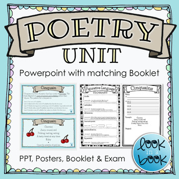 Preview of Poetry Unit Slides with Poetry Booklet - Differentiated