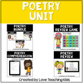 Poetry Unit Review and Reading Comprehension Passages and 