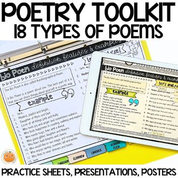 Preview of Poetry Unit Set - Complete Pack - 18 Types of Poems + Posters & Presentations
