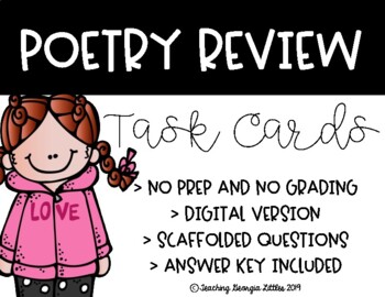 Preview of Distance Learning - Poetry Task Cards