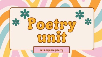 Preview of Poetry Unit slideshow and poem templates