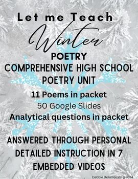 Preview of Poetry Unit with Teacher Videos, packet, answers, slides