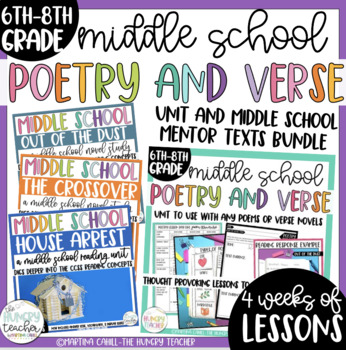 Preview of Poetry Verse Reading Literature Unit The Crossover Out of the Dust Middle School