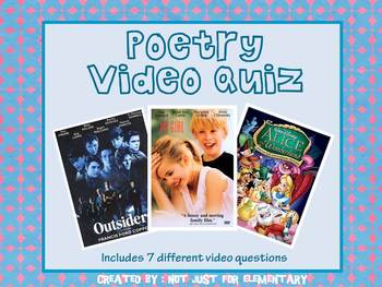 Preview of Poetry Video Quiz
