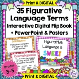 Figurative Language Digital Flip Book, PPT & Posters - 35 