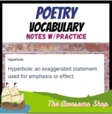 Poetry Vocabulary *Editable* Google Slide Show for Middle 