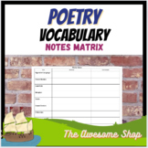 Poetry Vocabulary Matrix for Note Taking