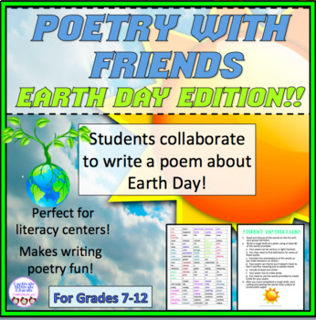 Preview of Collaborative poetry activity, Earth Day, poetry writing activity