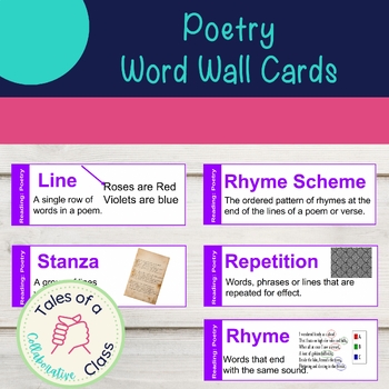 Preview of Poetry Word Wall Cards