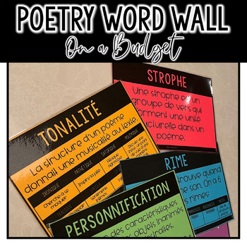 Preview of Poetry Word Wall : La Poésie Murs de Mots