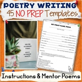 Poetry Writing Activities - 45 Poem Templates with Instructions (PRINT-DIGITAL)