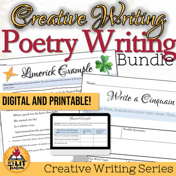 Preview of Poetry Writing Activities for High School Bundle | Printable & Digital