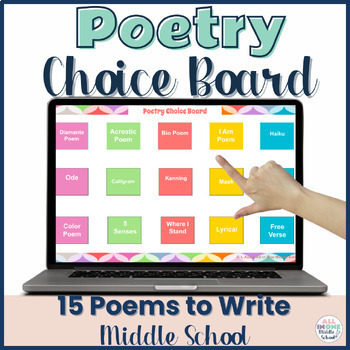 Preview of Poetry Writing Activities for Middle School - Choice Board