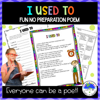 Preview of Poetry Writing Activity No Preparation  I Used to   Poem PPT PDF