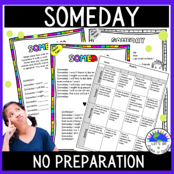 Preview of Poetry Writing Activity No Preparation PPT Google Slides Someday Poem