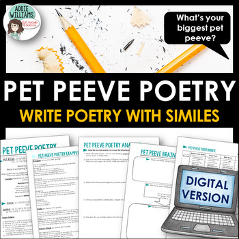 Preview of Poetry Writing & Analysis - Figurative Language - DIGITAL ACTIVITY