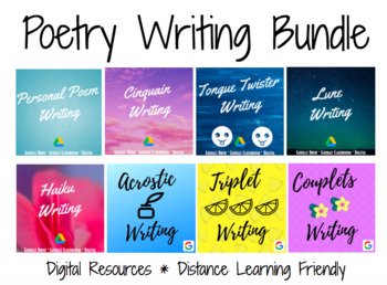 Preview of Poetry Writing Assignments Bundle: Digital Distance Learning Resources