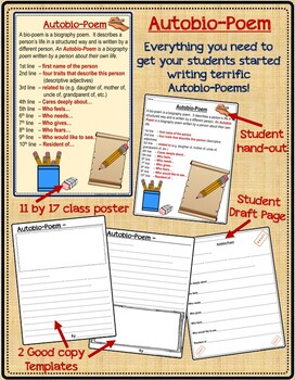 Preview of Poetry Writing - Autobio-Poem Graphic Organizer and Anchor Chart/Poster