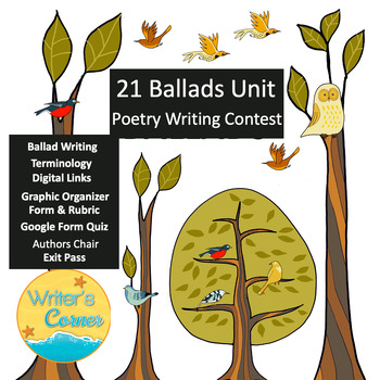 Preview of 21 Ballad Unit - Poetry Writing - Writing Form to Guide Process Creative Writing