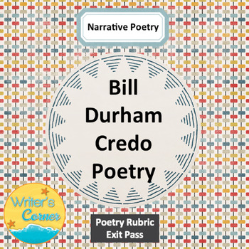 Preview of Poetry Writing - Bill Durham Narrative Poems - Writing Form to Guide Process Sub