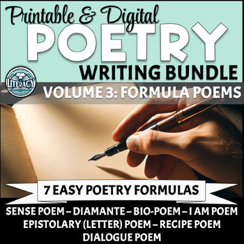 Preview of Poetry Writing Bundle - 7 Formula Poems - Volume 3 - Digital & Printable