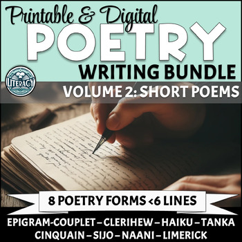 Preview of Poetry Writing Bundle - 8 Short Poetic Forms - Volume 2 - Digital & Printable