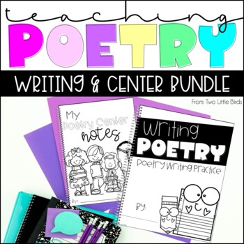 Preview of Poetry Writing Bundle | Poetry Writing Unit & Poetry Centers Activities