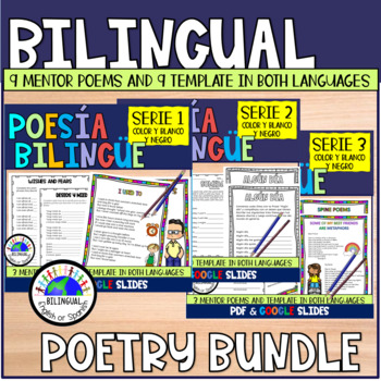 Preview of Poetry Writing Center Activities Spanish and English Version - Poesia Bilingue