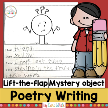 Preview of Poetry Writing Template with Lift the Flap April Library Lessons