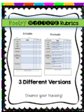 Poetry Writing Rubrics Grades 3-5