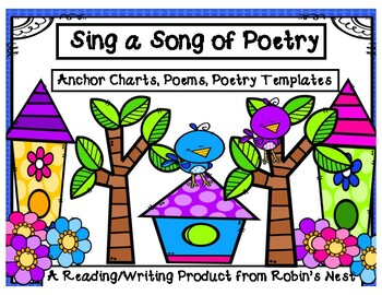 Preview of Poetry Writing: Sing a Song of Poetry(Anchor Charts, Sample Poems, & Templates)