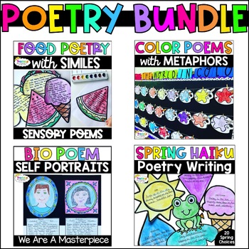 Preview of Poetry Writing Spring Unit Simile and Metaphor Poems Spring Haiku Bulletin Board