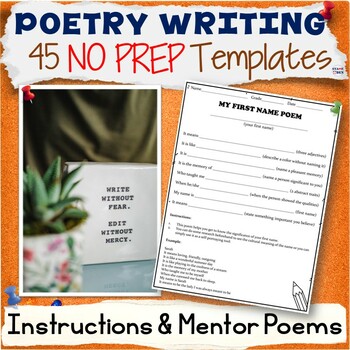 Preview of Poetry Writing Templates Activity Packet - How To Write A Poem Worksheets
