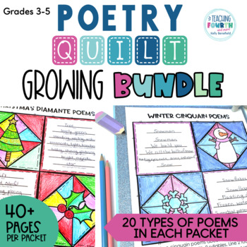 Preview of Poetry Writing Templates and Activities | Acrostic Haiku Cinquain Limerick